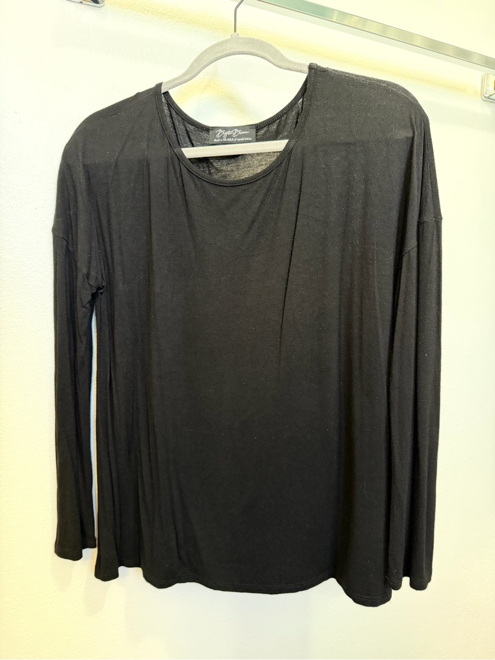 Brigitte Brianna Black Long-Sleeve Top
